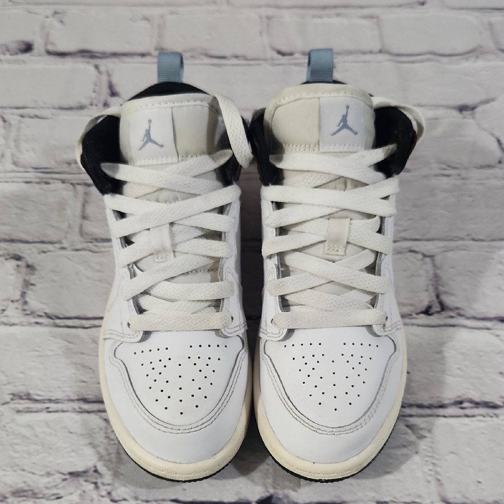 Jordan White/Blue/Brown Kiss Sneakers Size 13.5C